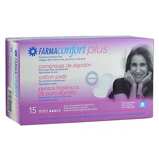 Farmaconfort Plus compresas de algodón mini 15u